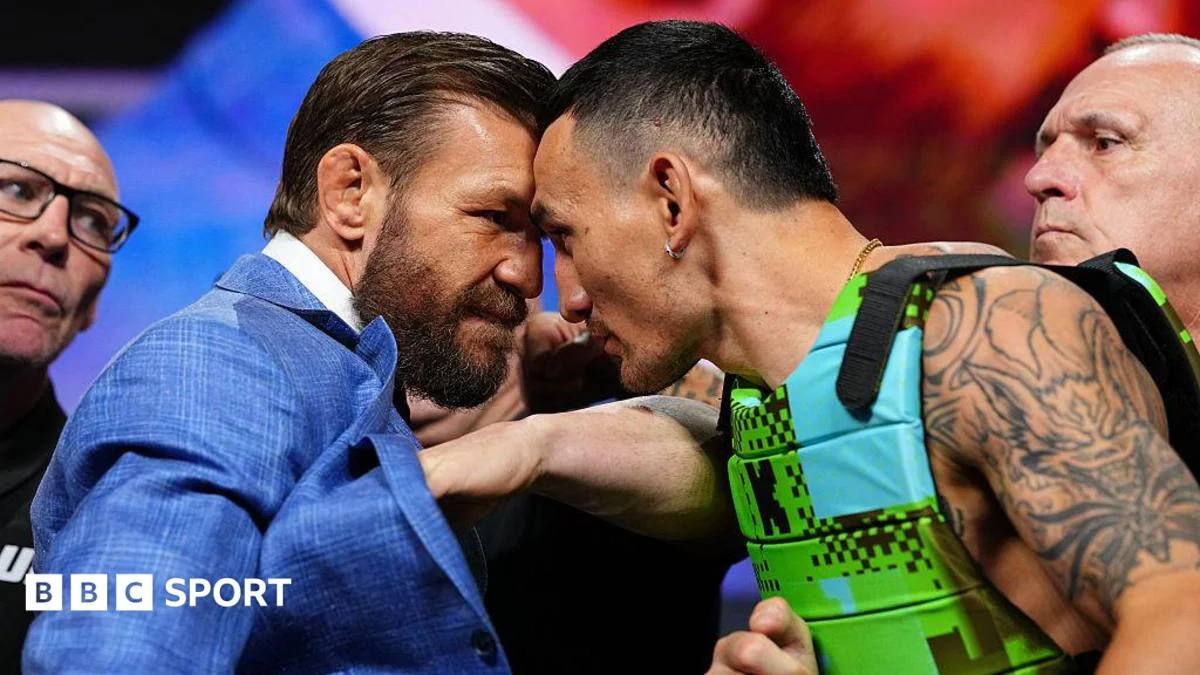 McGregor Returns in Dramatic UFC 329 Face-Off, Rips Holloway's Glasses