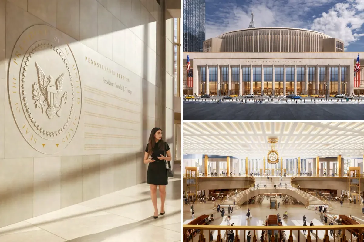 Leaked Penn Station renderings reveal Trump-era grandeur and a presidential seal