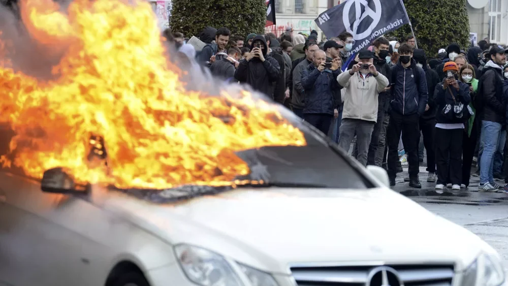 12th day of French pension reform protests turns violent.