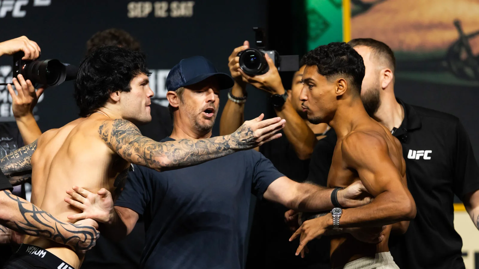 Noche UFC faceoffs heat up as Silva vs. Delgado headlines weigh-ins