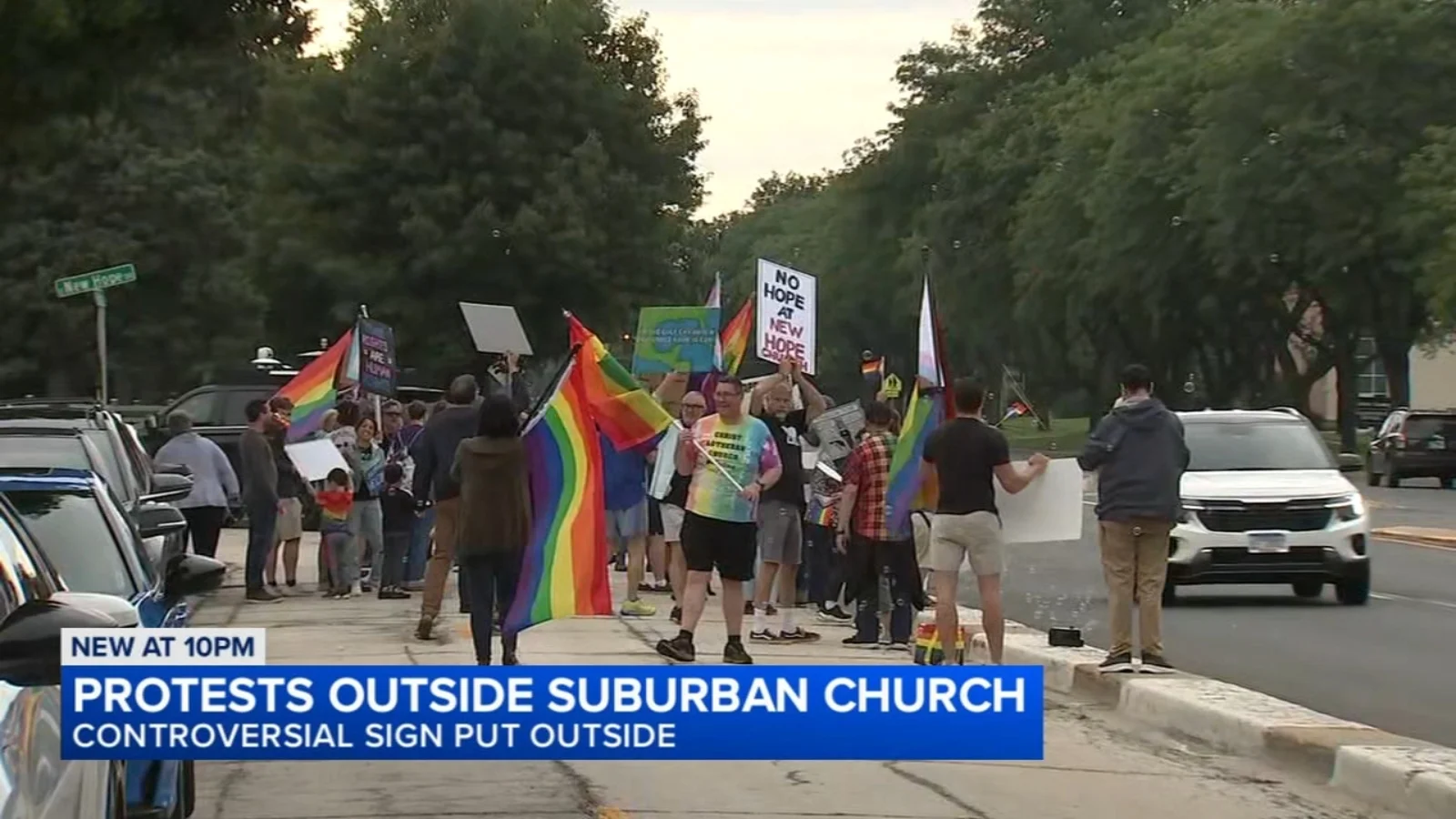 Palatine Protest Over Church Sign Sparks Pride Message Debate