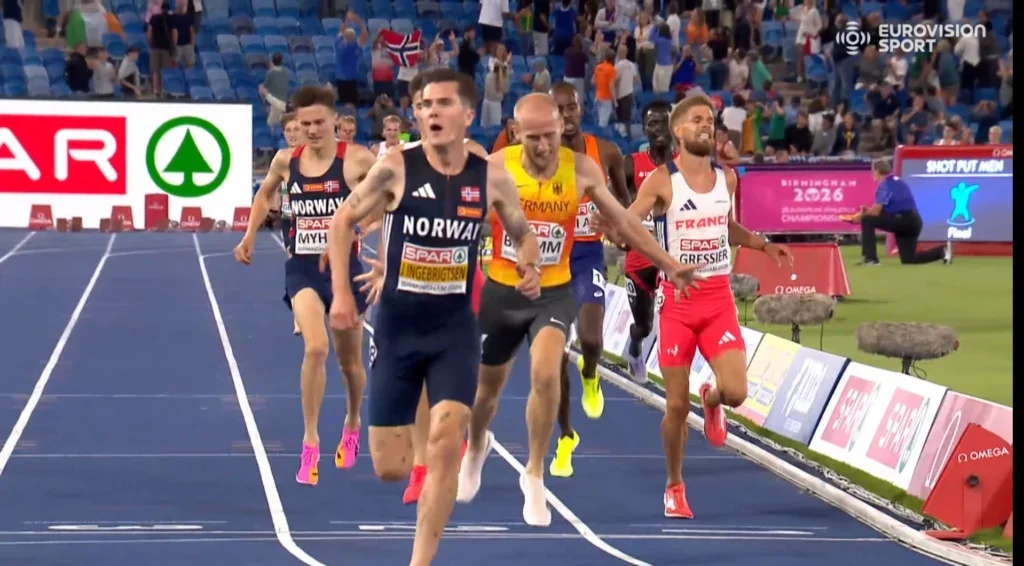 Ingebrigtsen Storms Back to Claim Fourth Straight European 5,000m Title