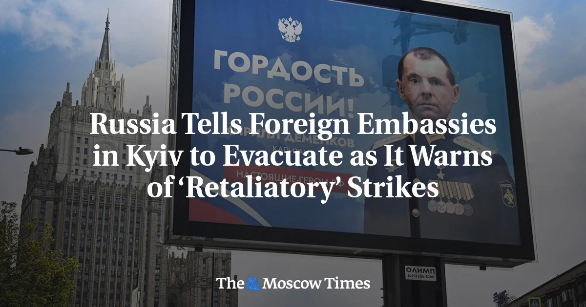 Russia Warns Kyiv Diplomats to Flee as It Vows Retaliatory Strikes Ahead of Victory Day