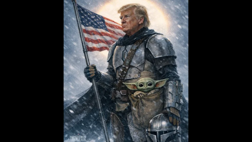 White House Trumps the Force with Trump-as-Mandalorian Star Wars Day Meme