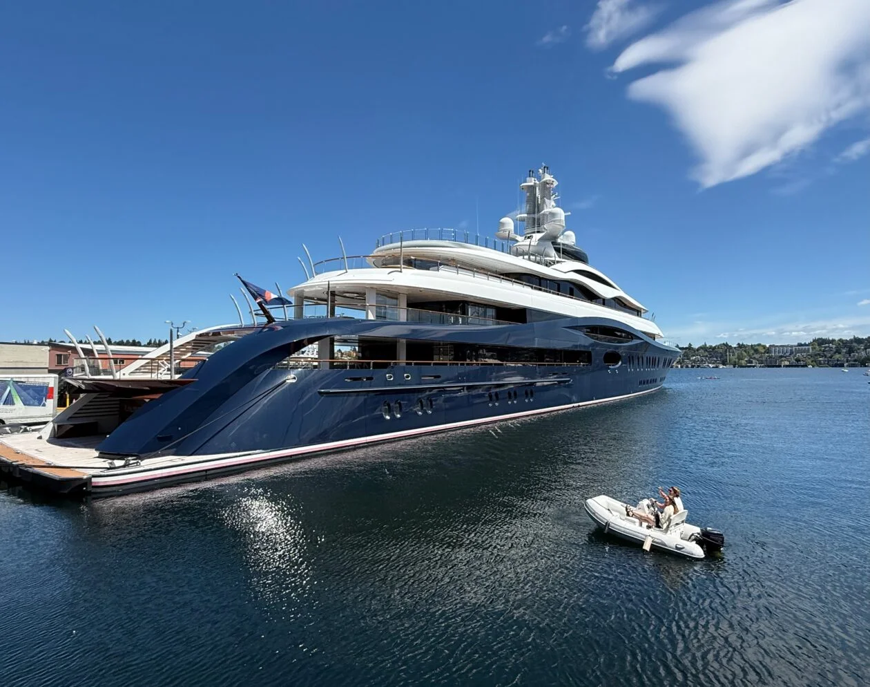 Seattle Stares at Zuckerberg’s 387-Foot Megayacht on Lake Union