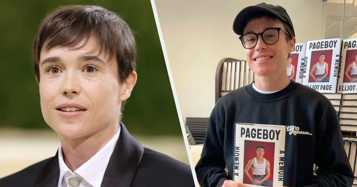 Elliot Page's Memoir "Pageboy" Reveals Intimate Details of Queer Trans Journey and Hollywood Experiences.