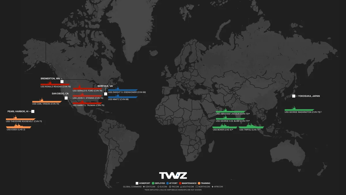 Carriers, Exercises, and a Blockade: US Naval Posture in July 2026