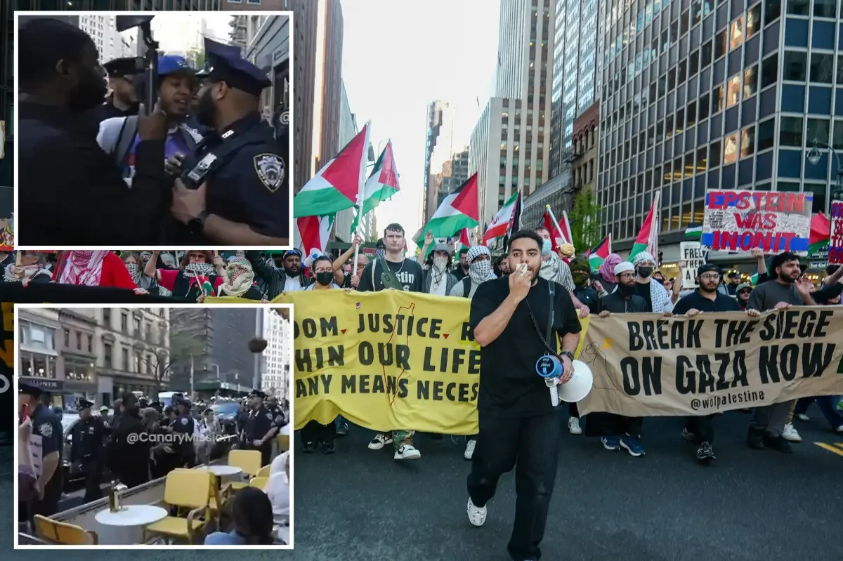 Pro-Palestine Protesters Outside NYC Kosher Restaurant Shout 'Bomb Israel'