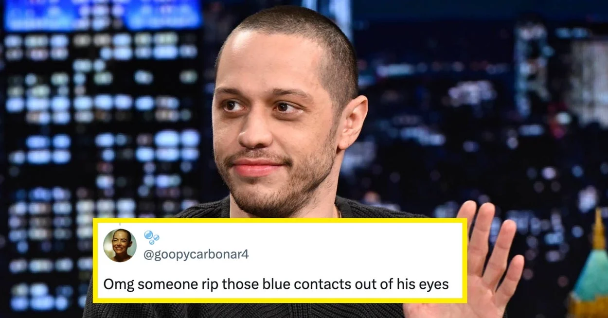Pete Davidson's Blue-Contact, Wig-Wild Look Sparks Viral Buzz for Tommy Karate