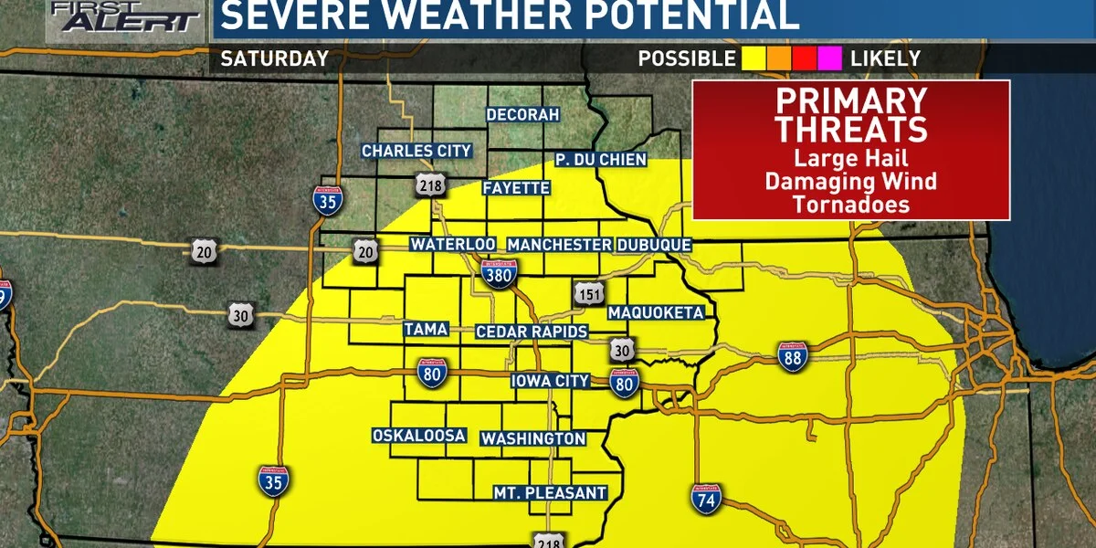 Weekend Weather Alert: Possible Severe Storms and Showers.