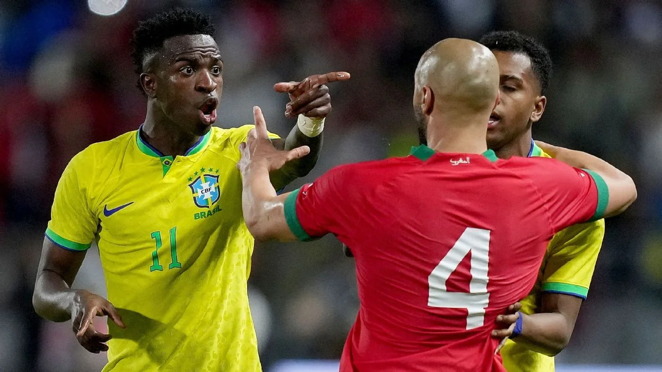 Morocco stuns Brazil in surprise victory during international friendly.