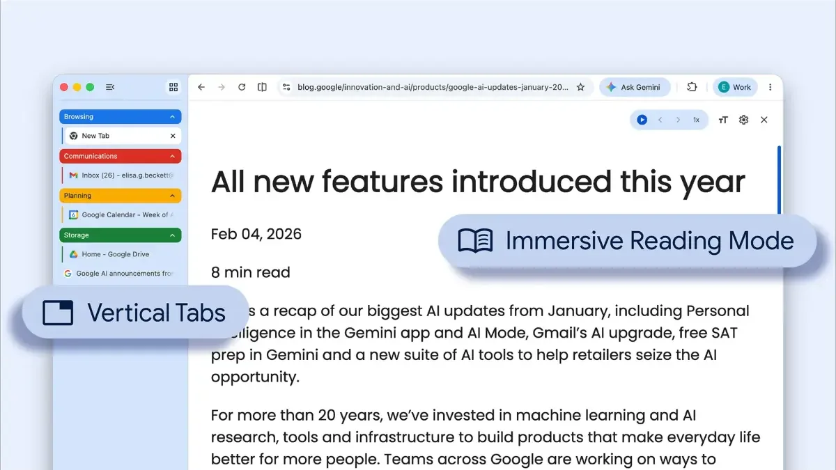 Chrome rolls out vertical tabs to tame cluttered tab bars