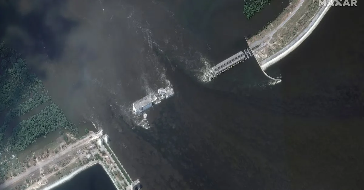 Russian involvement in Kakhovka dam destruction confirmed by intercepted call and drone footage.