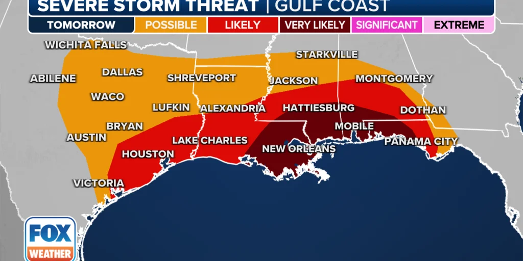 "South Braces for Severe Storms and Tornado Threat"