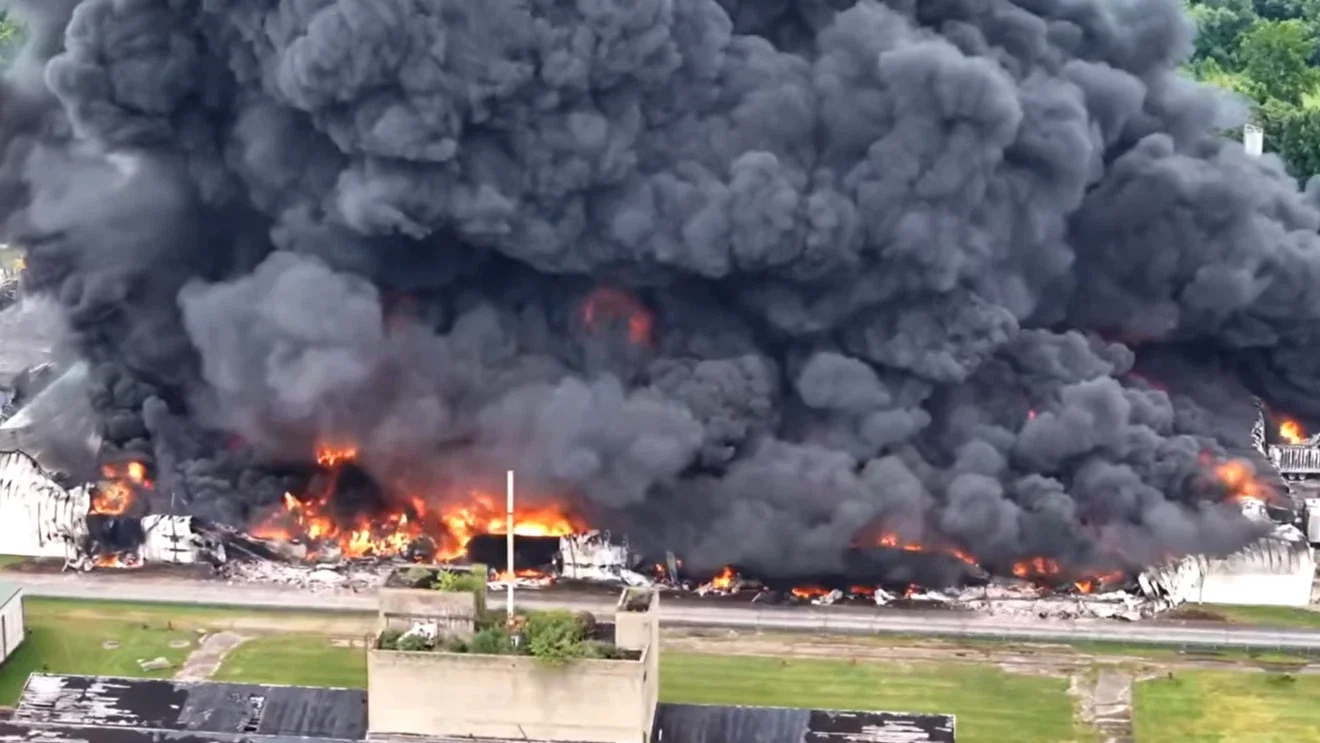 Wood County Grapples with Parkersburg Warehouse Fire as Emergency Declared