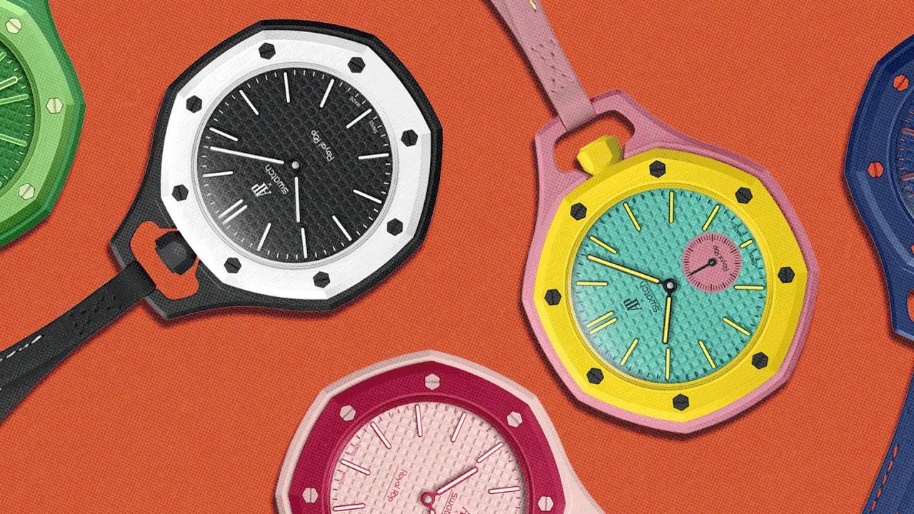 AP x Swatch Unveil Royal Pop Pocket Watches, Merging Royal Oak DNA with Pop-Art Flair