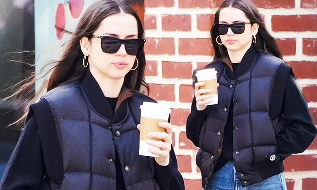 Ana de Armas Takes a Break from SNL Rehearsals in Casual Style
