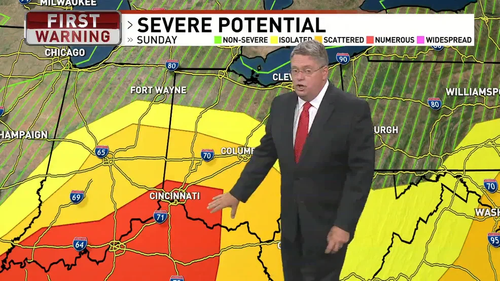 Stormy Weather Ahead: Severe Thunderstorms and Heavy Rain Expected in Columbus
