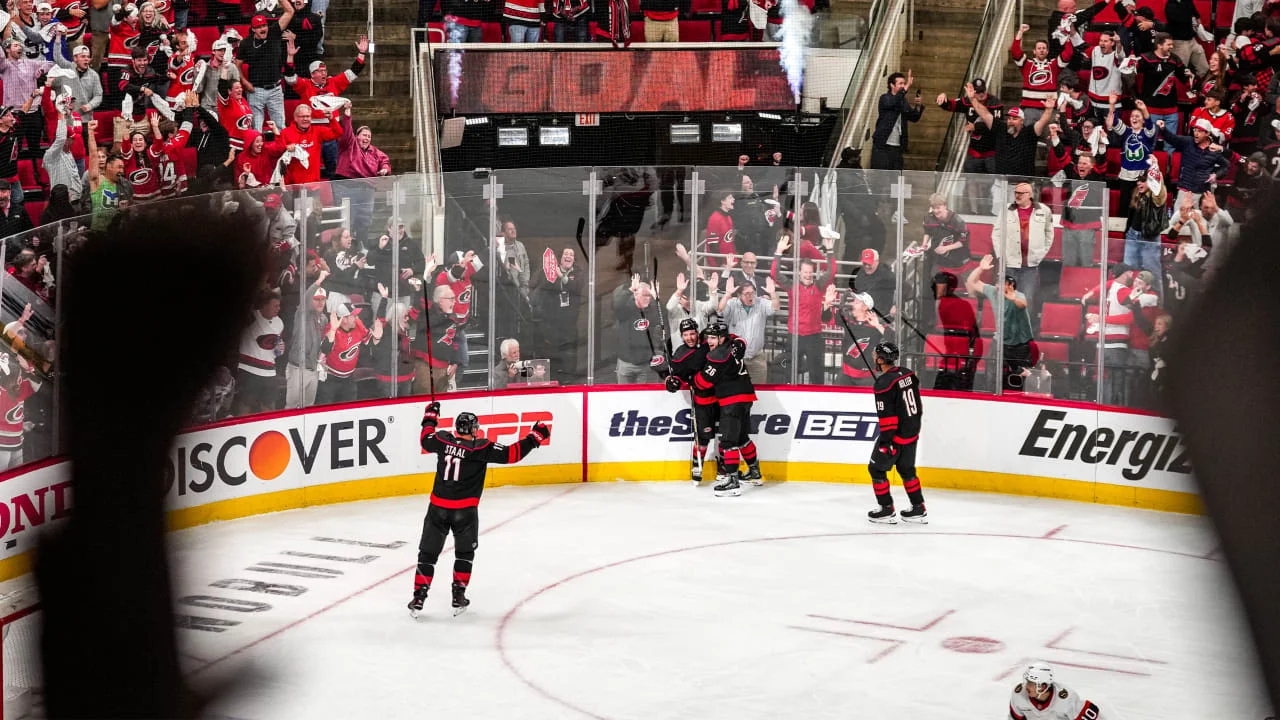 Martinook Clinches Double-OT Win, Canes Take 2-0 Series Lead