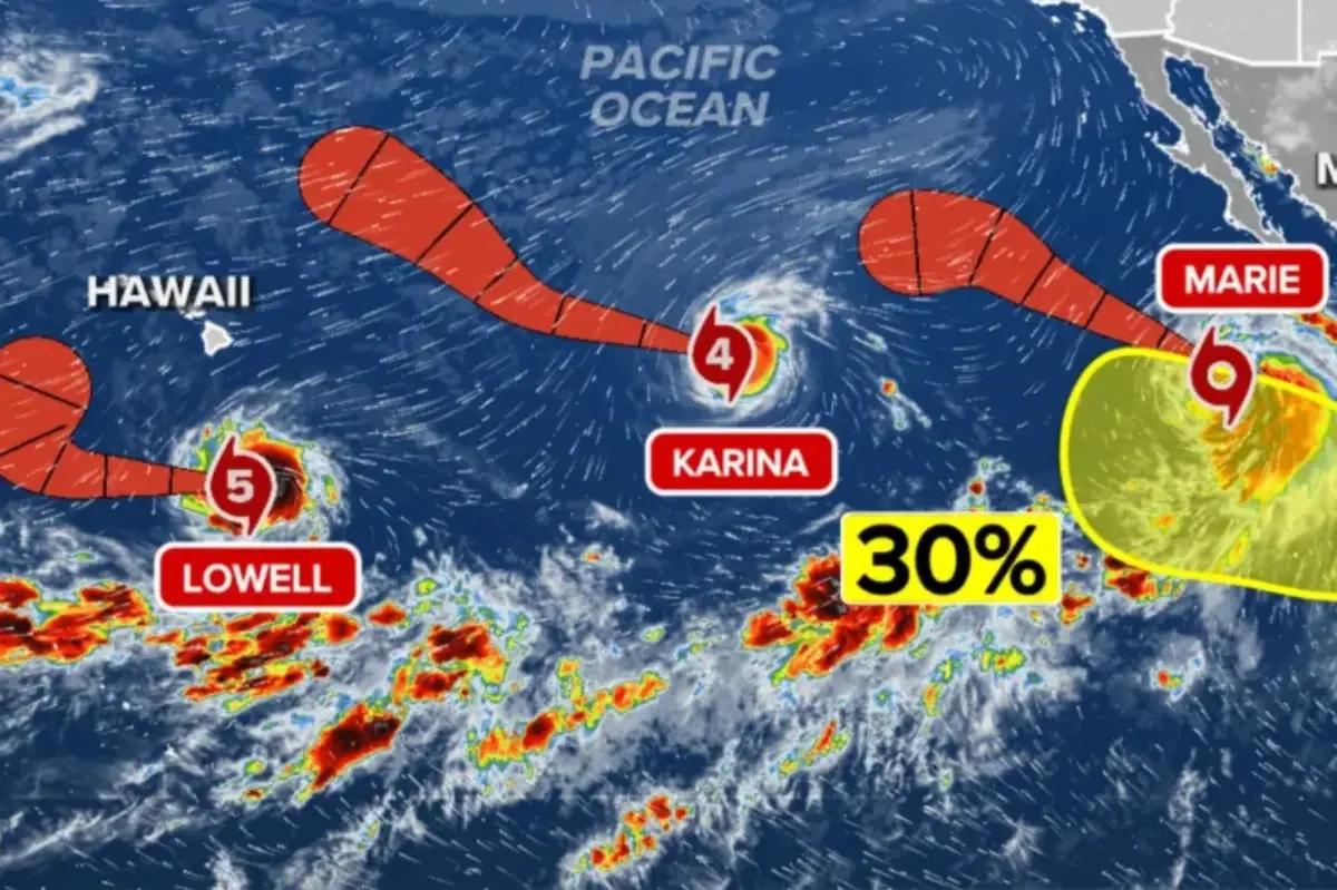 Pacific’s Cat 5 Lowell Looms Over Hawaii as Karina, Marie Stir in El Niño-Fueled Basin