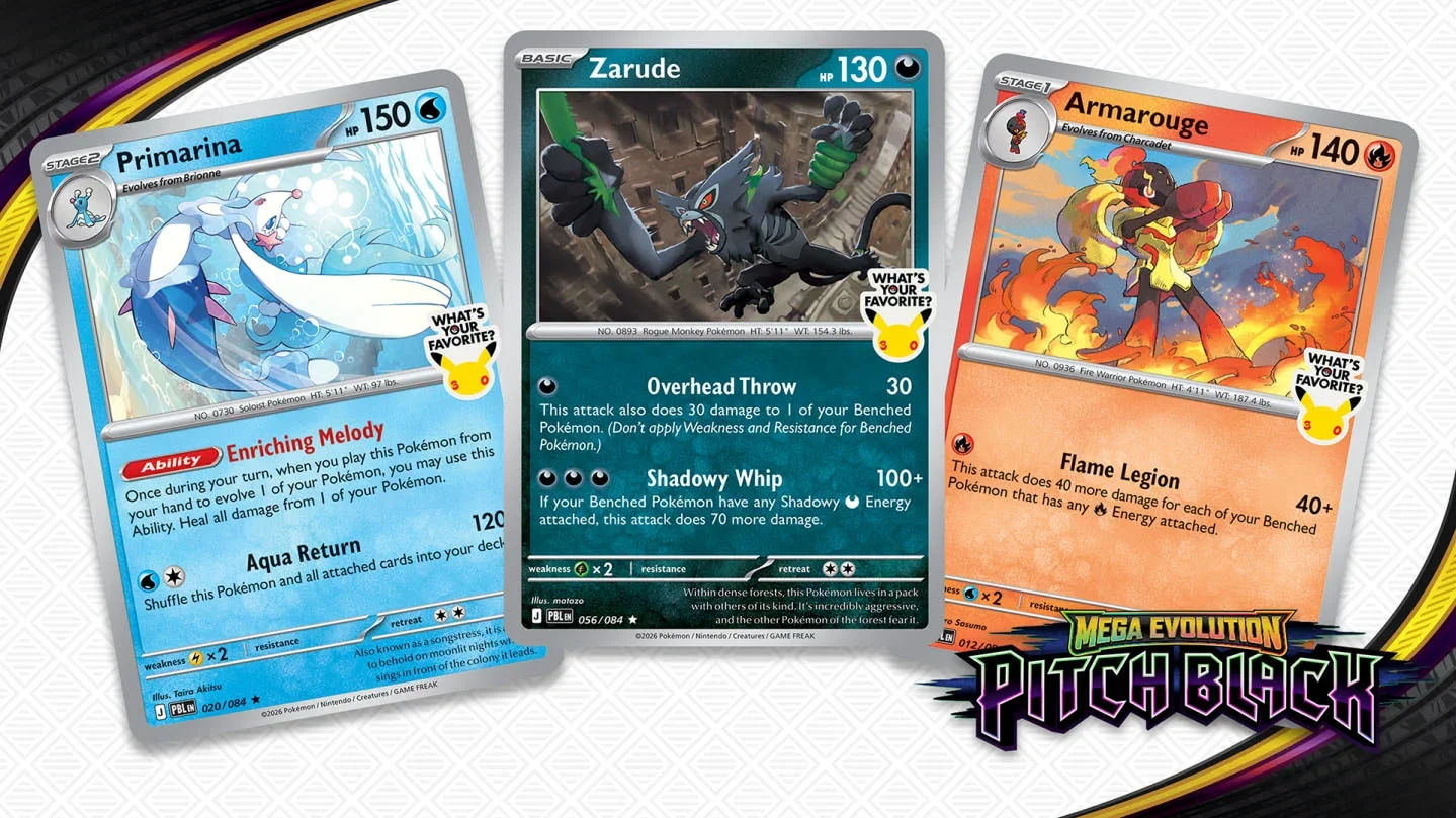 Pitch Black Promos Bring 30th Anniversary Stamps to Pokemon TCG Purchases