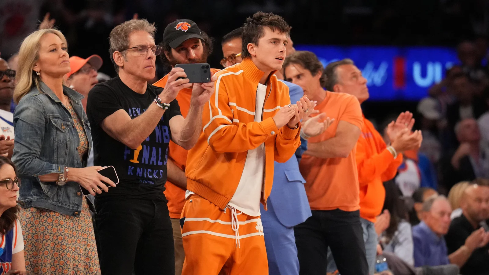 Stiller Grabs Whiteboard, Chalamet Celebrates Knicks Finals Victory on Jet