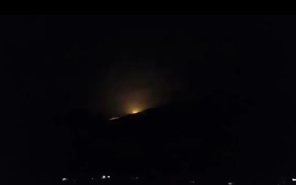 Israeli airstrikes target Homs, Syria.
