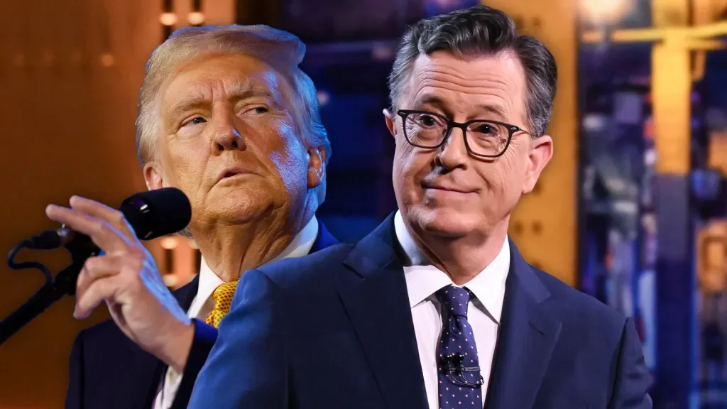 Trump Celebrates Colbert’s CBS Finale on Truth Social