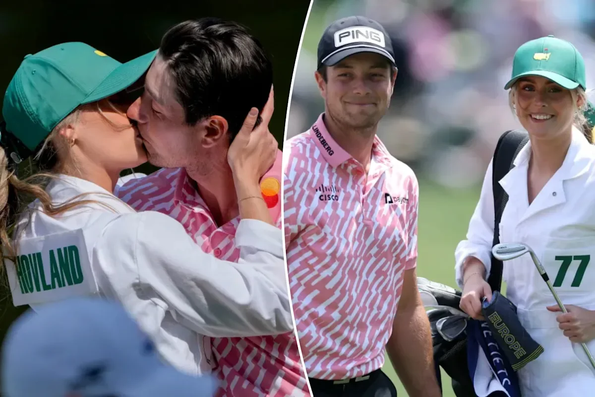 Hovland's new romance surfaces as Masters Par 3 caddie kiss goes public