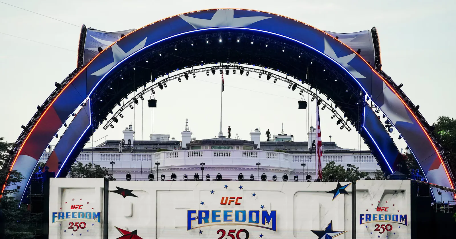 Trump stages private UFC spectacle on White House lawn for 80th birthday
