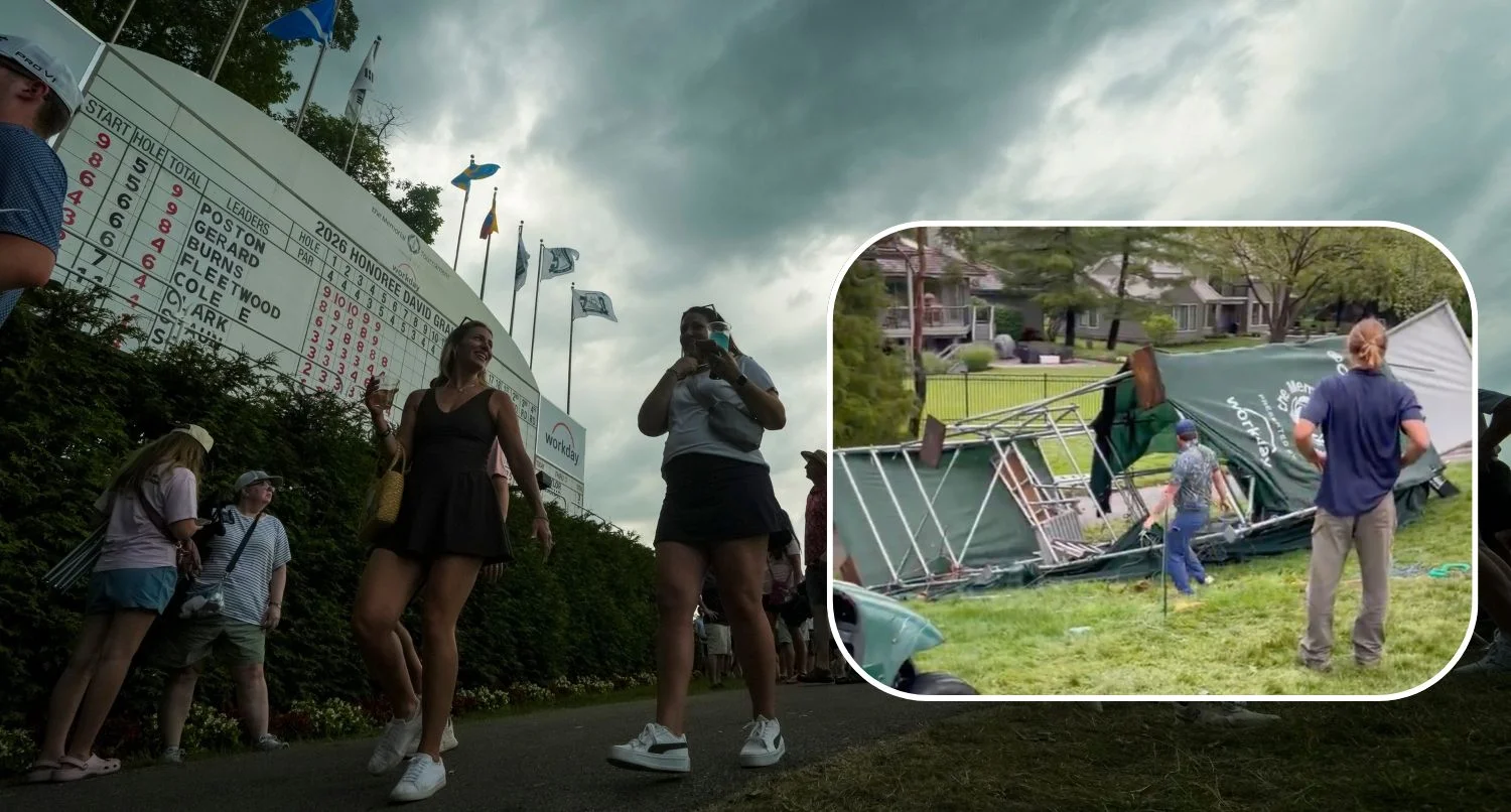 Storm disrupts Memorial Tournament as TV tower collapses near 10th green