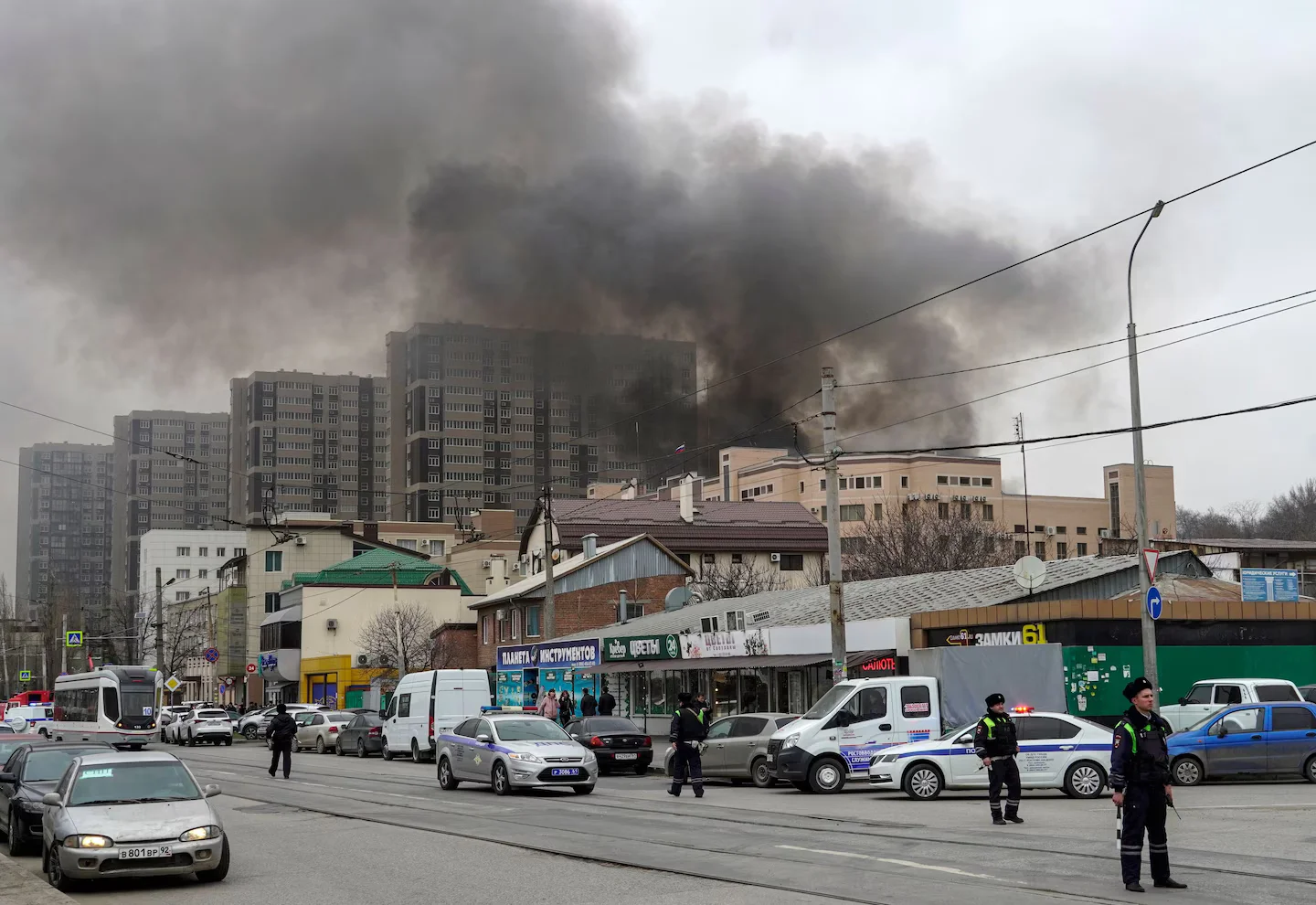 Multiple Fires and Explosions at Russian Security Buildings in Rostov-on-Don.