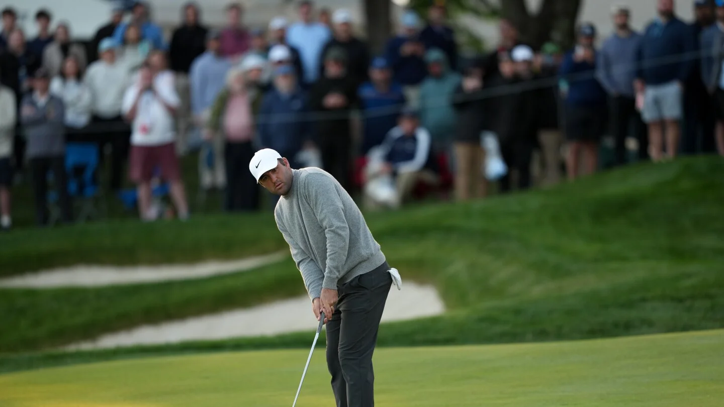 Scheffler Among Seven-Way Pack on PGA Championship Opening Round Leaderboard
