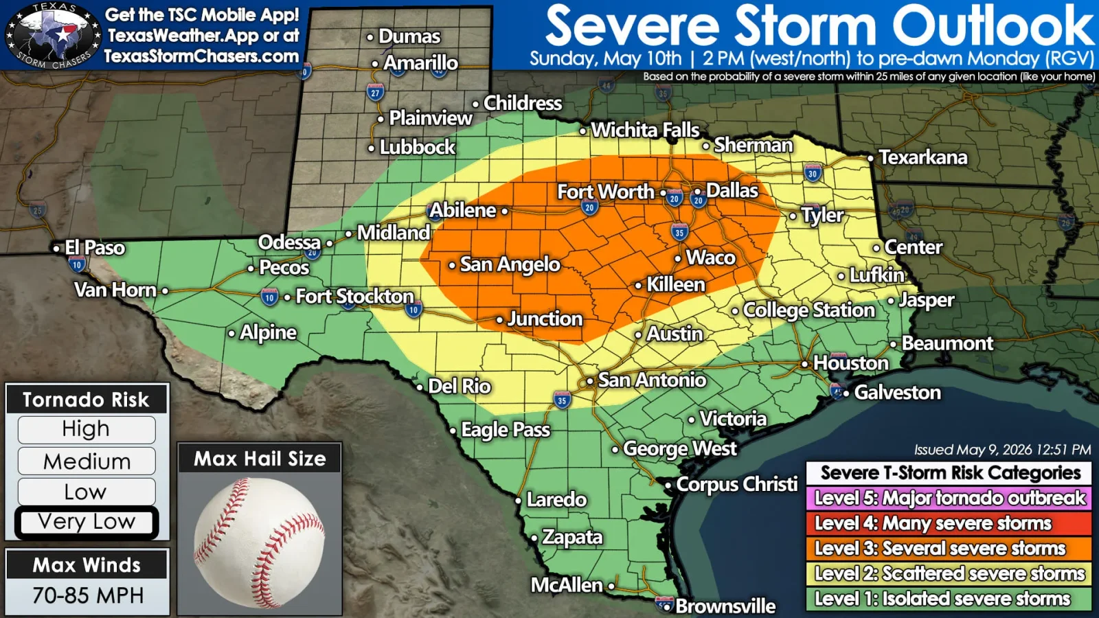 Texas Braces for Enhanced Severe Storm Threat with Large Hail and Damaging Winds Sunday