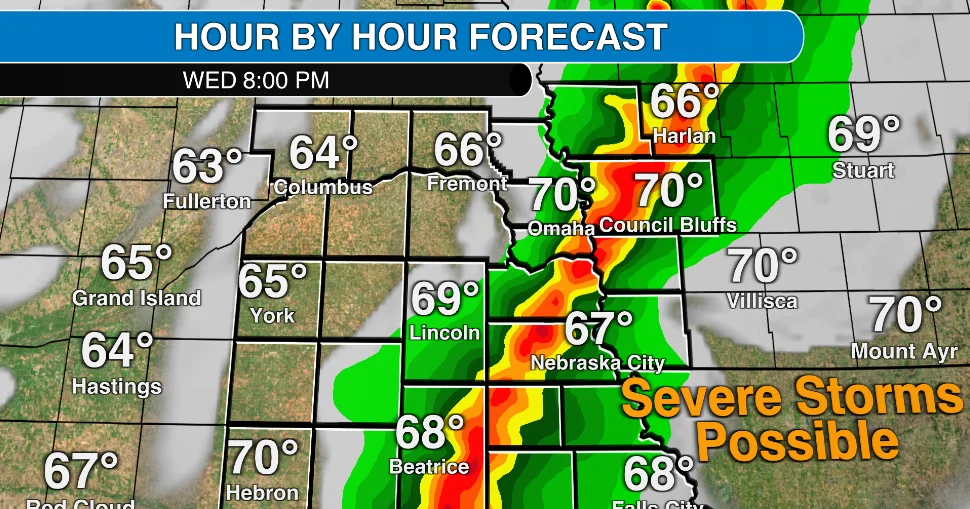 Severe storms threaten Nebraska and Arkansas this week.