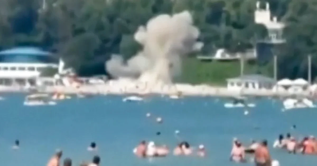 Drone strike on Russian beach spurs blame game between Moscow and Kyiv