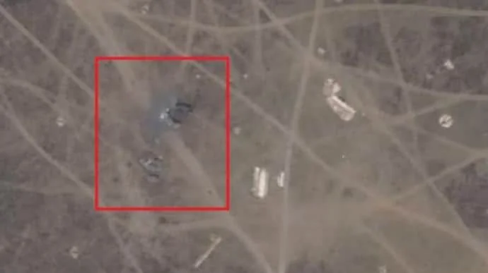 "Unveiling the Devastation: Photo Emerges of Attack on Russian Air Defense Base in Crimea"