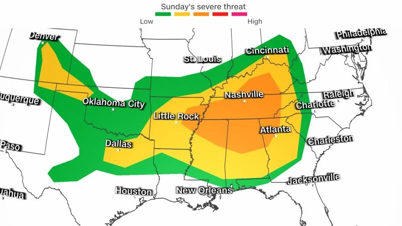Severe storms threaten millions across the US.