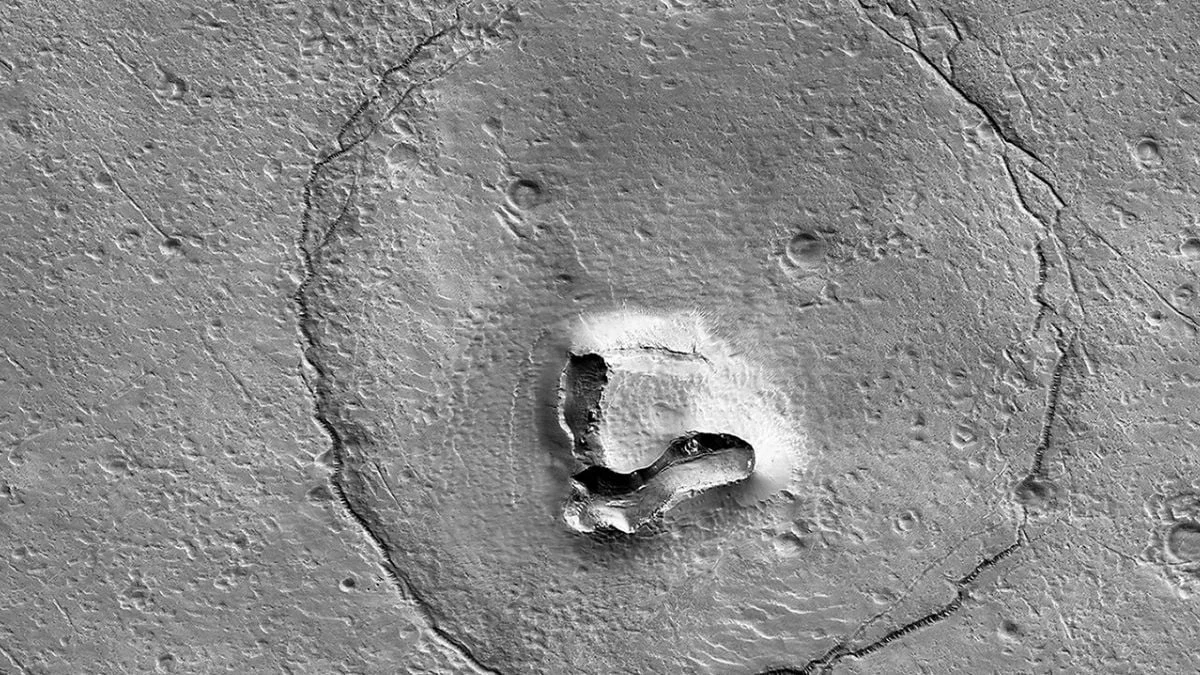 Bear on Mars? Pareidolia Behind a Hill That Looks Like a Face