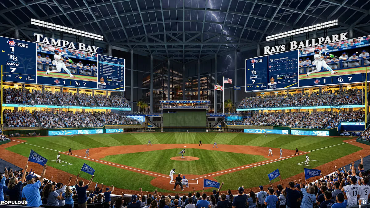 Rays reveal sky-view, indoor-outdoor ballpark planned for Tampa in 2029