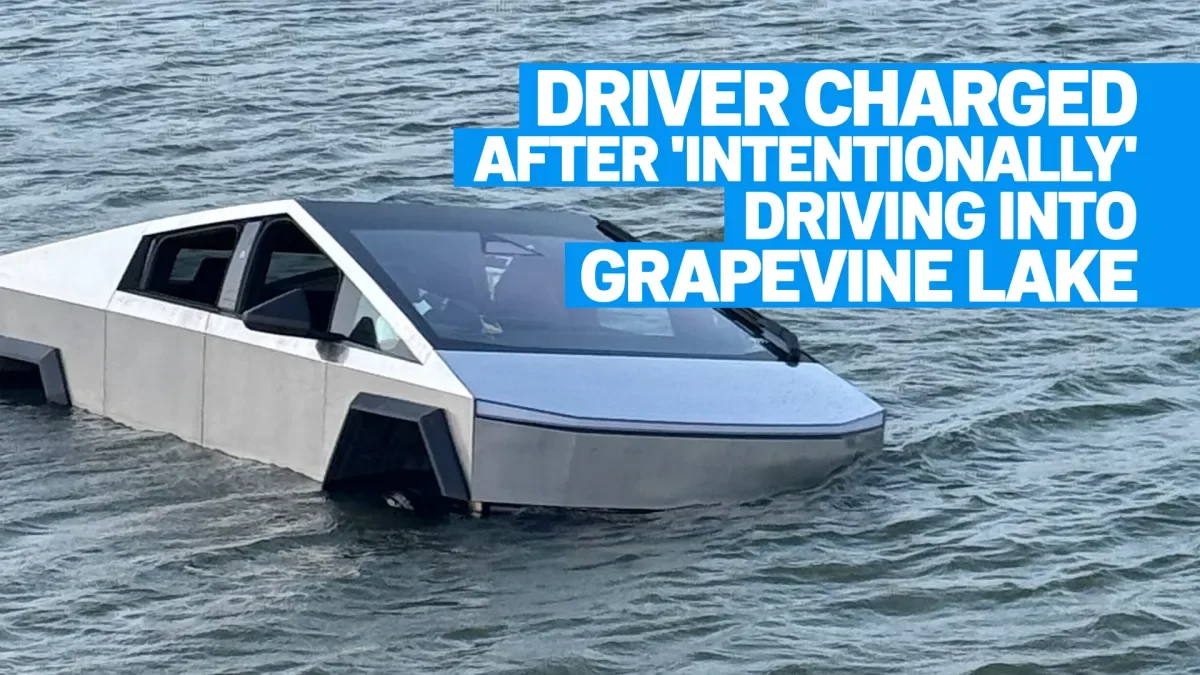 Texas man’s Wade Mode test ends in arrest after Cybertruck plunges into Grapevine Lake