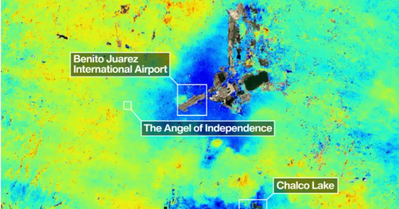 NASA Map Reveals Uneven Sinking of Mexico City Up to 2 cm per Month
