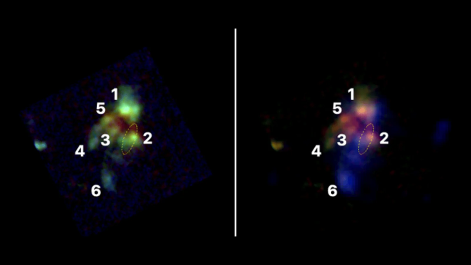 JWST Reveals Six-Galaxy Clash Driving a Giant Galaxy's Birth