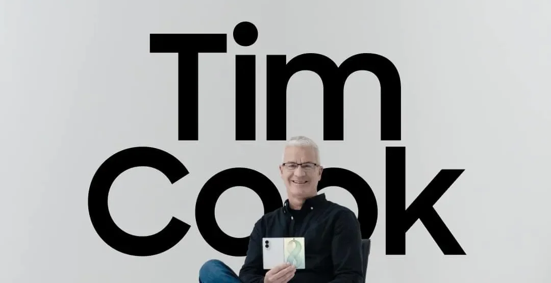 Samsung teases Apple with a Tim Cook doppelgänger in Galaxy Z Fold 8 ad