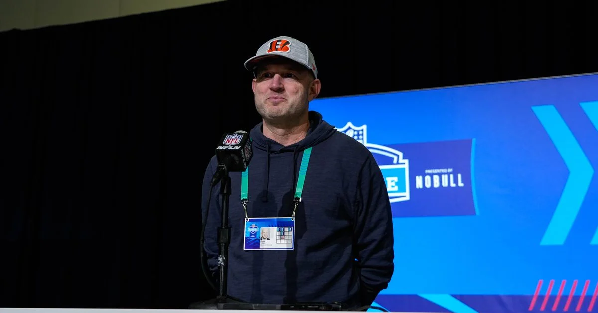 "Bengals' Duke Tobin discusses draft strategy and player extensions in media availability."
