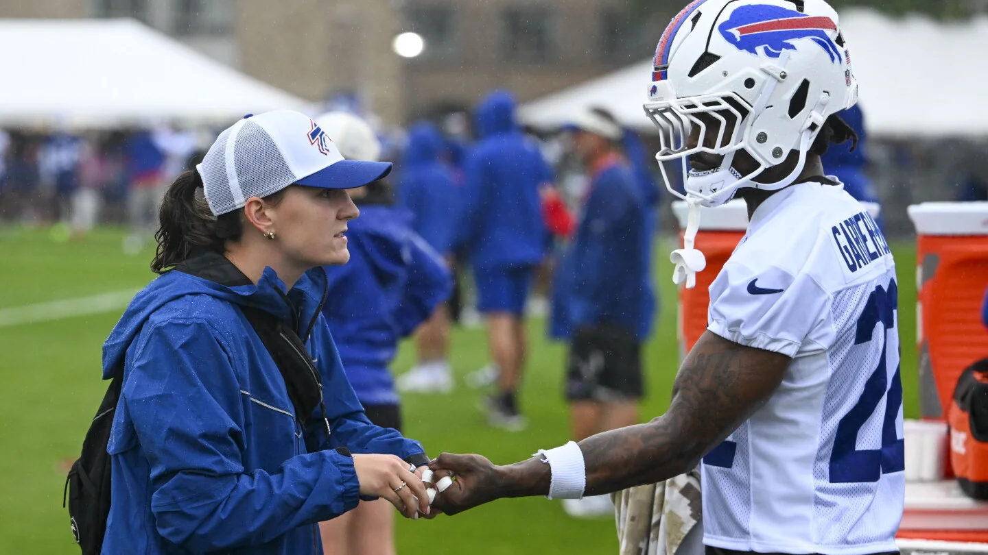 Gardner-Johnson leaves Bills camp on cart with lower-leg injury