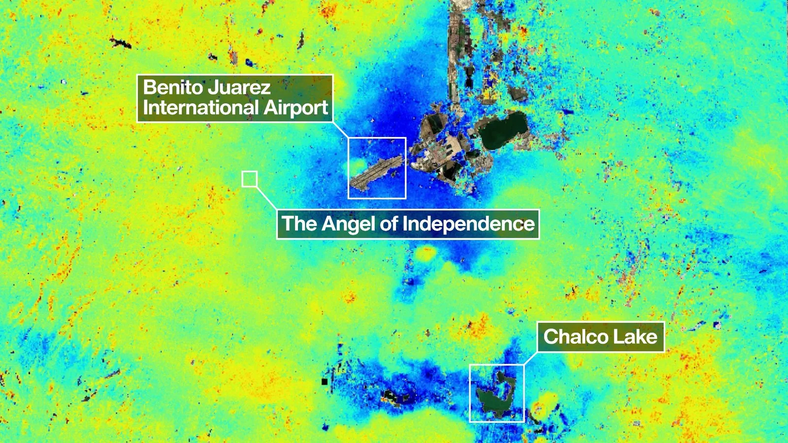 Satellite shows Mexico City's rapid ground subsidence