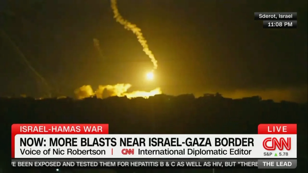 "Intense Bombing Shakes Gaza Border: CNN Reporter's Report Interrupted"