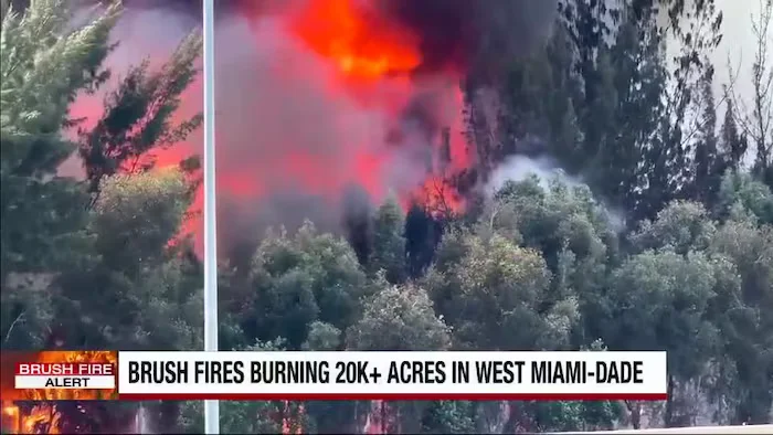 Quarry 2 Brush Fire Drives West Miami-Dade Closures as 20,000 Acres Burn